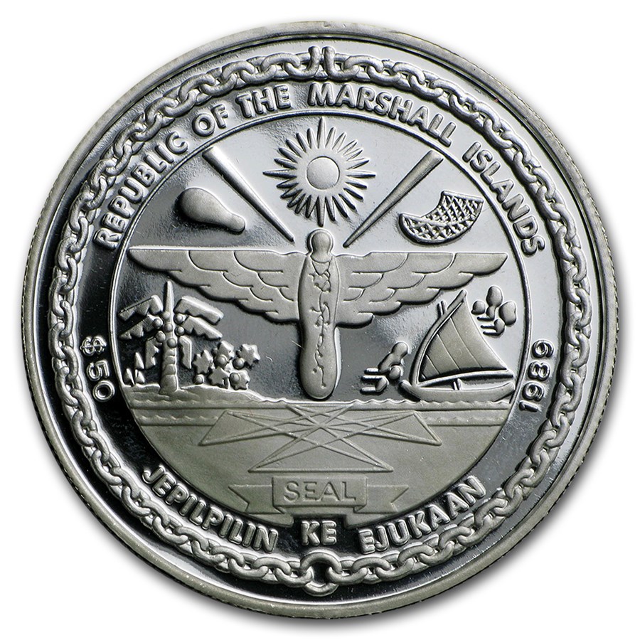 Marshall Islands $50 Silver Milestones of Space Exploration | Silver